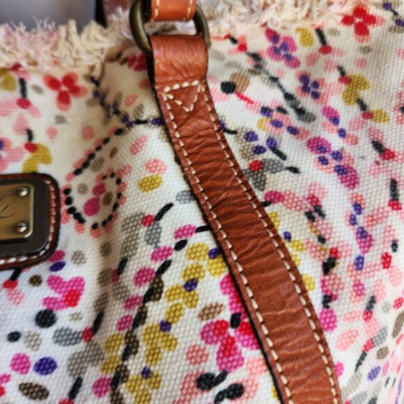 Patricia Nash Floral Cotton/Italy Leather Lady Handbag/Shoulder Bag - Picture 15 of 16